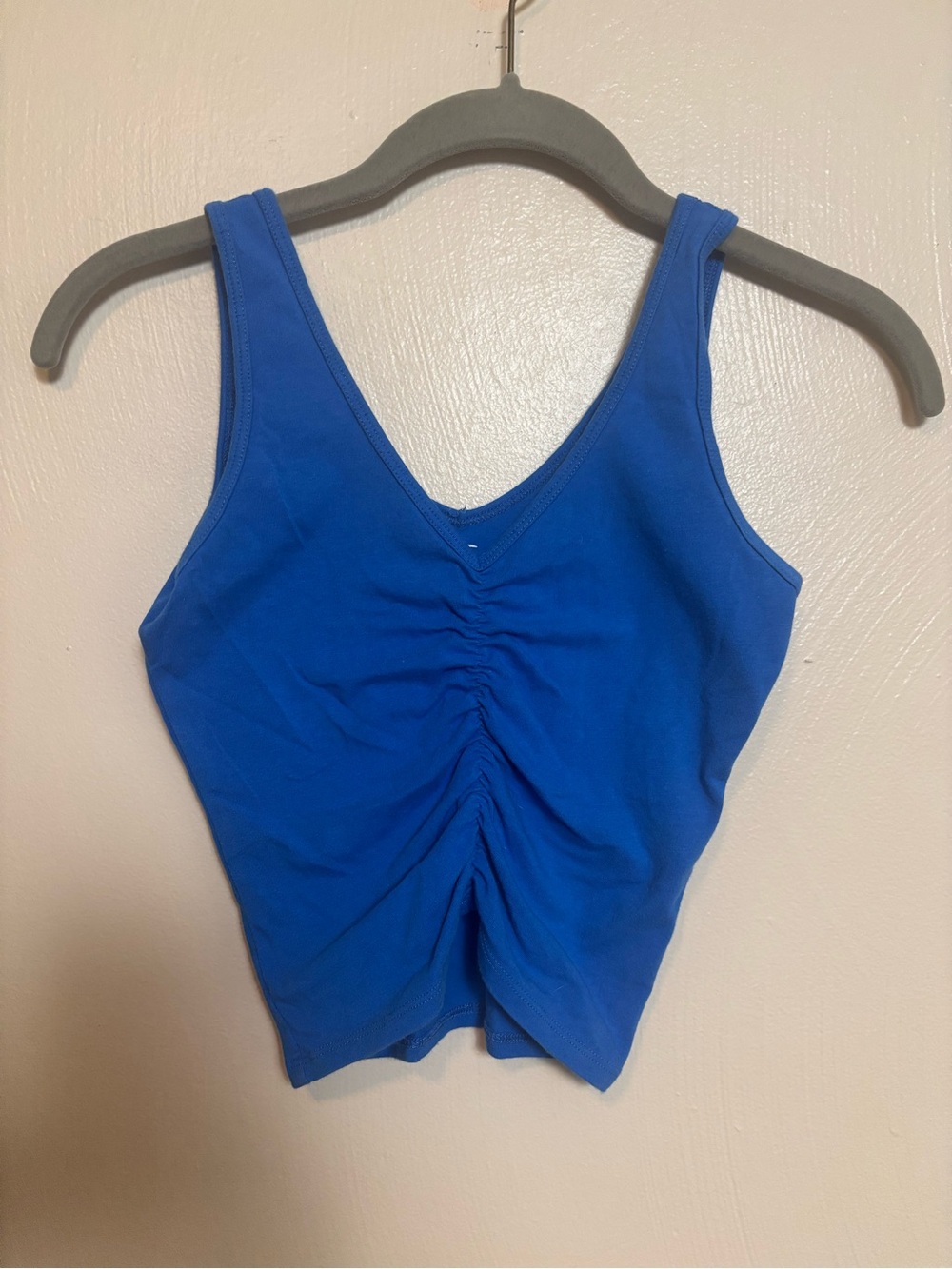 Hollister Women’s Tank Top Shirt V Neck Gathered Sleeveless Elastane Blue XS